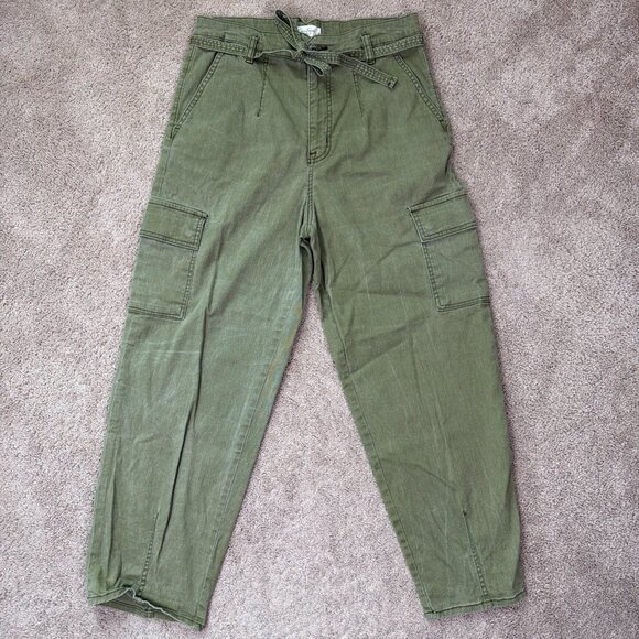 Jessica Simpson Cargo Pants Womens 30 Green Y2K Wide Leg Grunge Utility Workwear - Picture 1 of 10